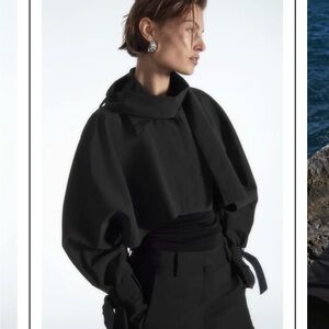 Scarf- Detail Cropped hybrid trench coat COS